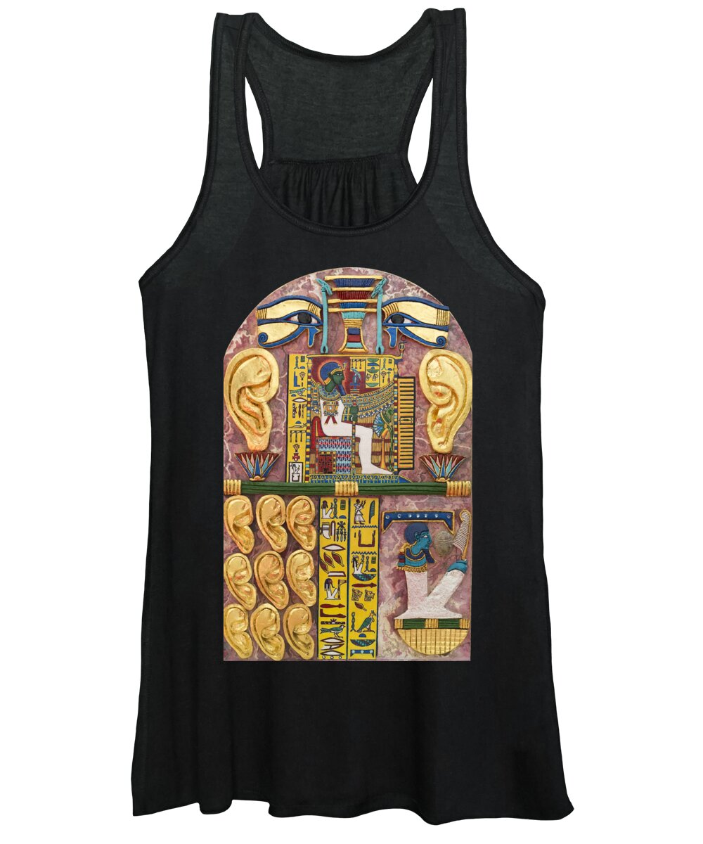 Stela Women's Tank Top featuring the mixed media Stela of Ptah Who Hears Prayers by Ptahmassu Nofra-Uaa