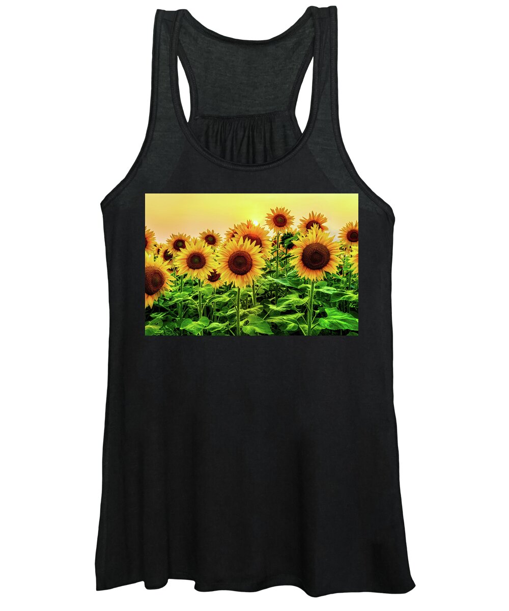 Sunflowers Women's Tank Top featuring the photograph Sunflowers a4021 by Greg Hartford