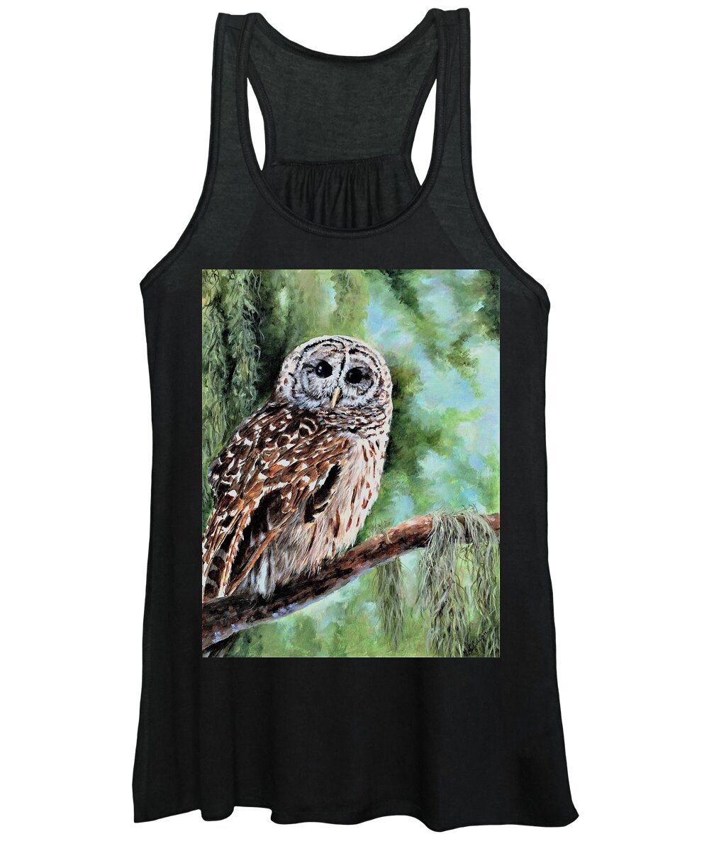 Bird Women's Tank Top featuring the painting Swamp Spirit--Soco by Mary McCullah