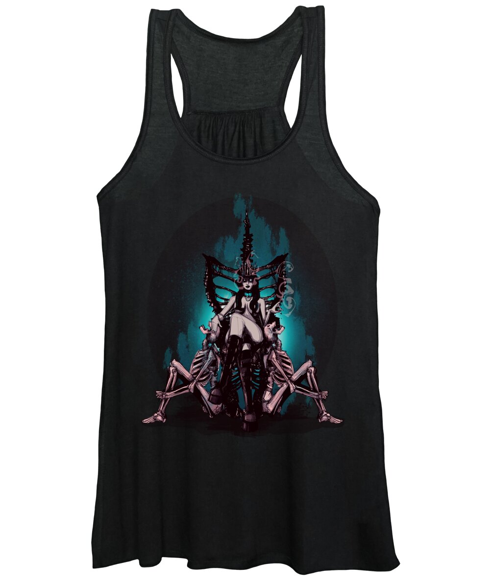 Satan Women's Tank Top featuring the drawing The Ashtray by Ludwig Van Bacon