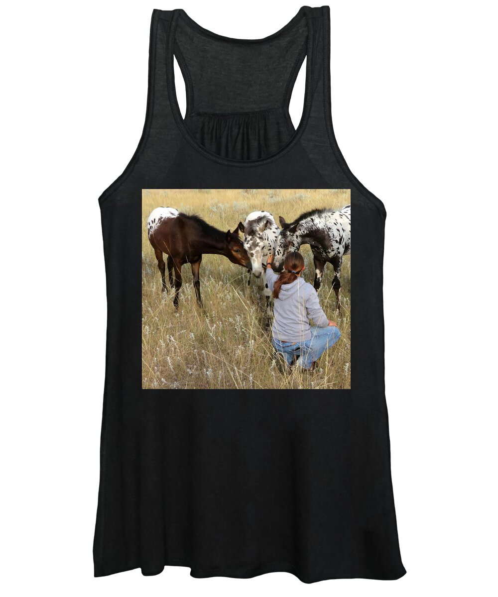 Appaloosa Women's Tank Top featuring the photograph The Conversation by Katie Keenan