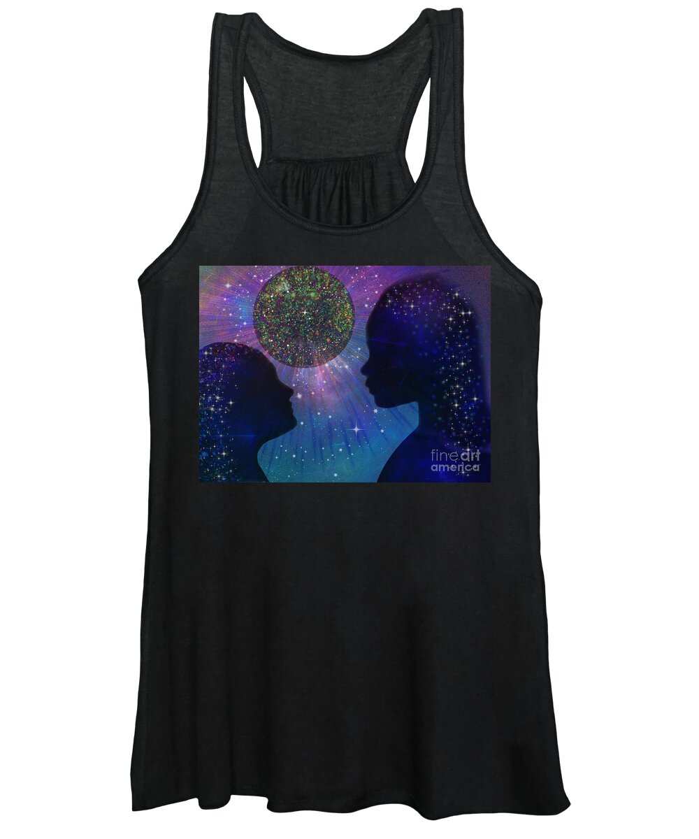 Mixed Media Art Women's Tank Top featuring the mixed media The Guardians by Diamante Lavendar