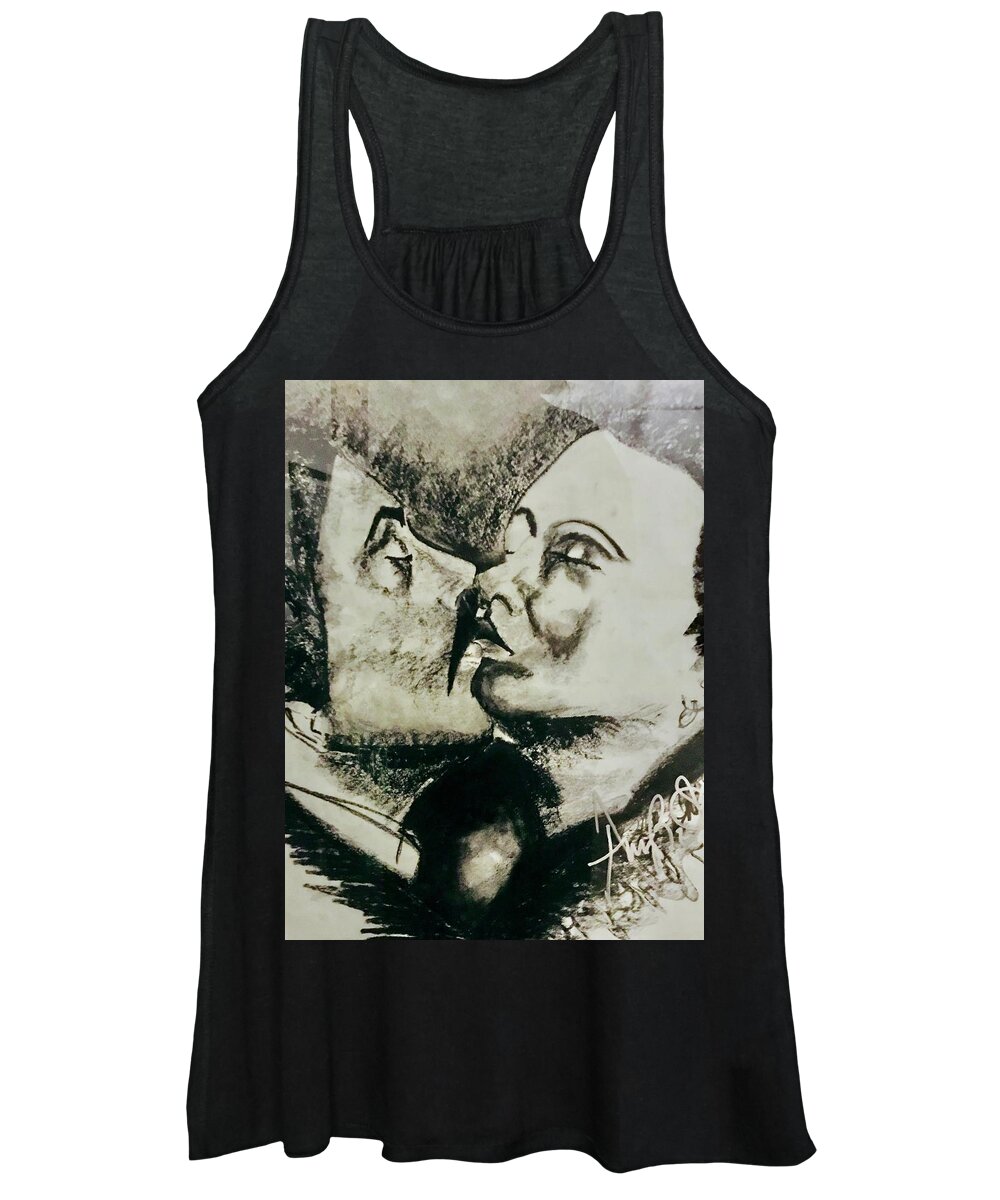  Women's Tank Top featuring the drawing The Kiss by Angie ONeal