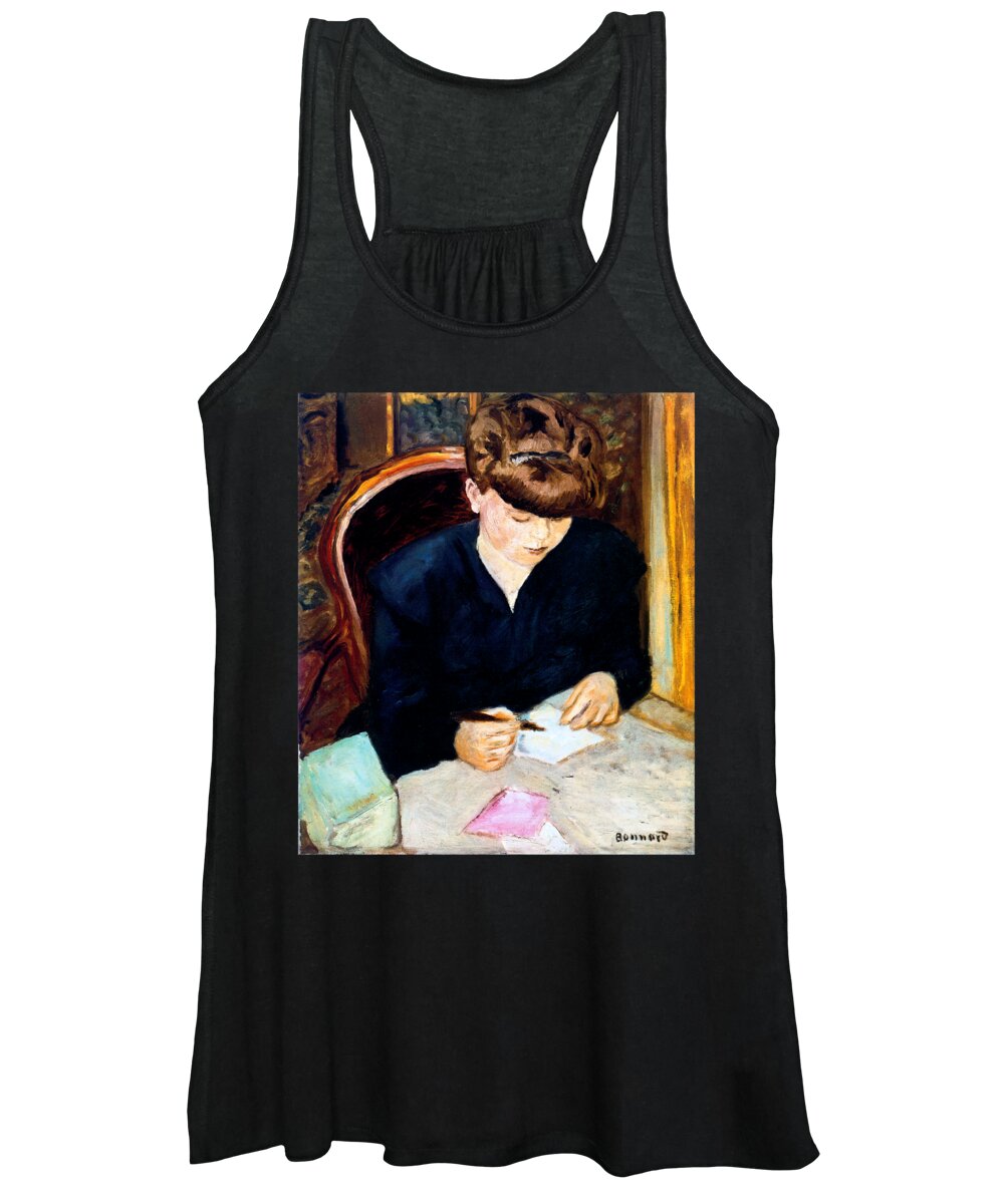 Pierre Bonnard Women's Tank Top featuring the painting The Letter 1906 by Pierre Bonnard