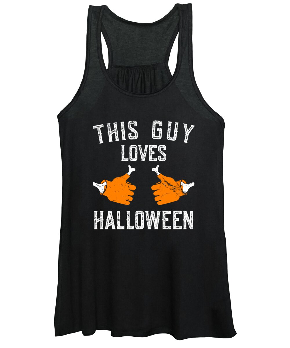 Funny Women's Tank Top featuring the digital art This Guy Loves Halloween by Flippin Sweet Gear