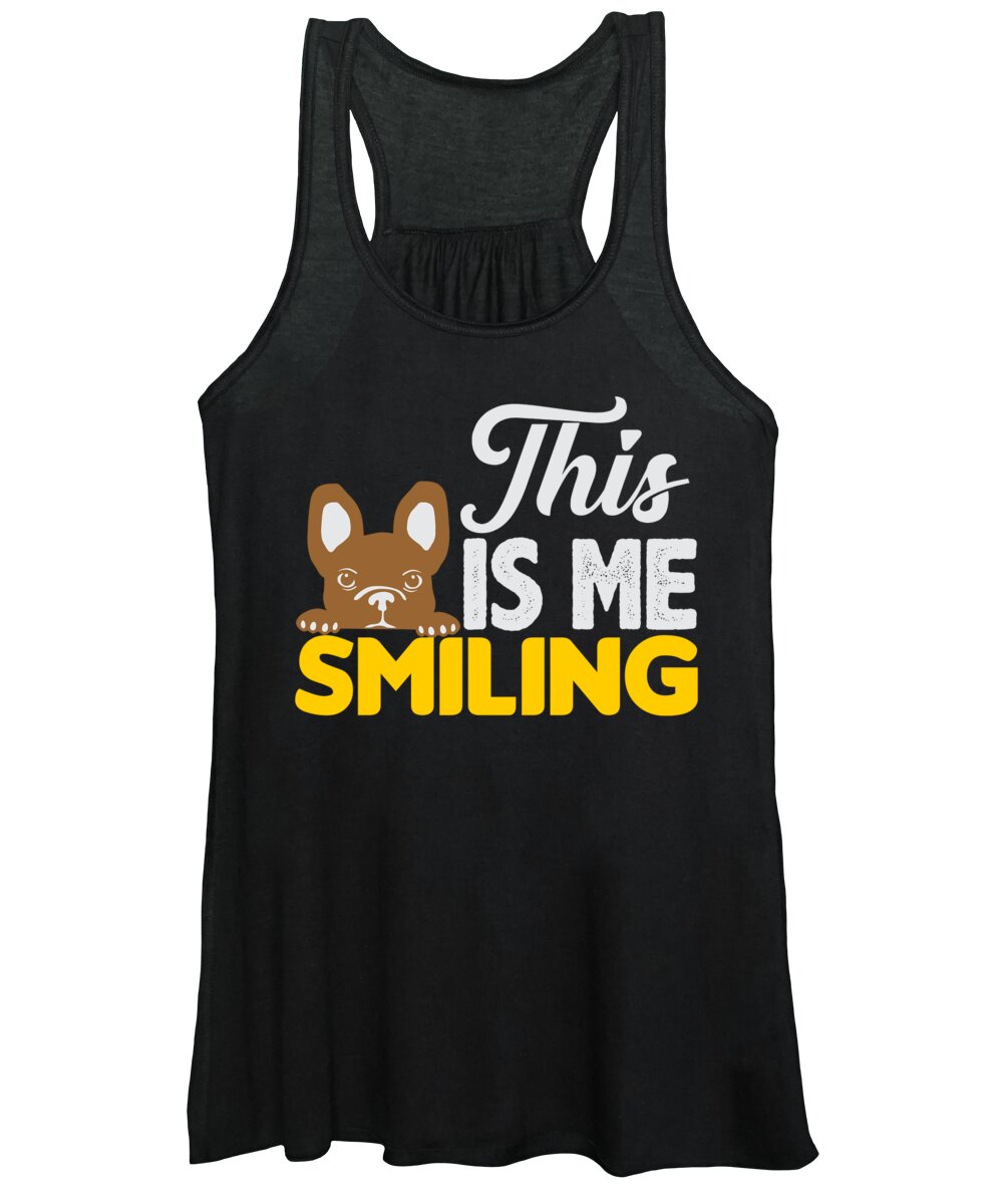 Frenchie Women's Tank Top featuring the digital art This is Me Smiling French Bulldog by Jacob Zelazny