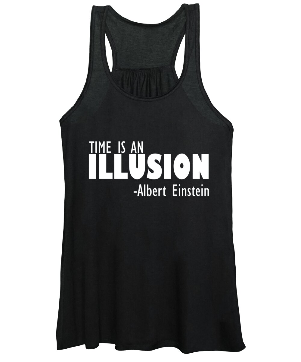 Albert Einstein Women's Tank Top featuring the digital art Time Is An Illusion by Jacob Zelazny
