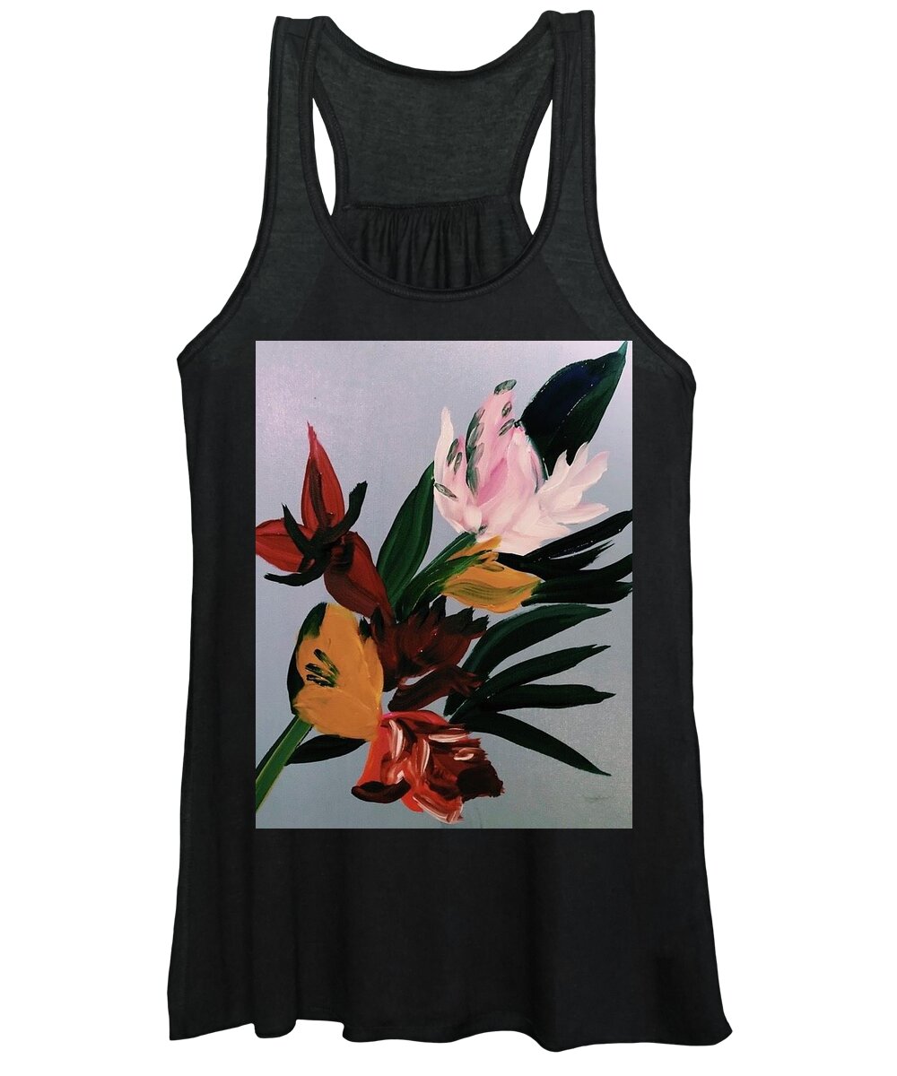  Women's Tank Top featuring the painting Tropical Bouquet by Meredith Palmer