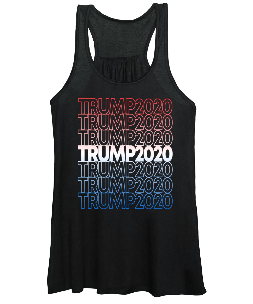 Republican Women's Tank Top featuring the digital art Trump 2020 Retro Donald Trump for President by Flippin Sweet Gear