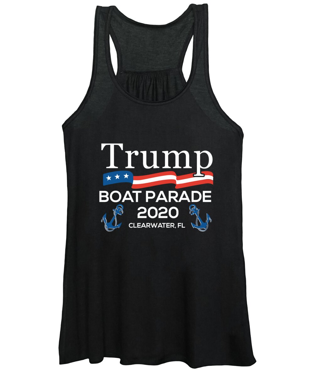 Cool Women's Tank Top featuring the digital art Trump Boat Parade Clearwater FL 2020 by Flippin Sweet Gear
