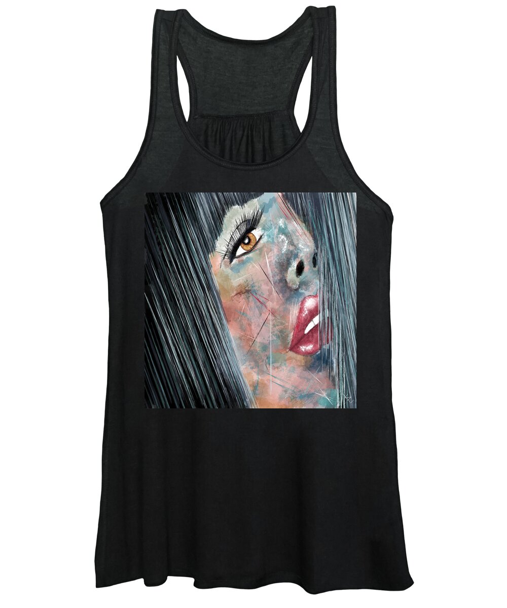 Portrait Women's Tank Top featuring the painting Twilight by Sannel Larson