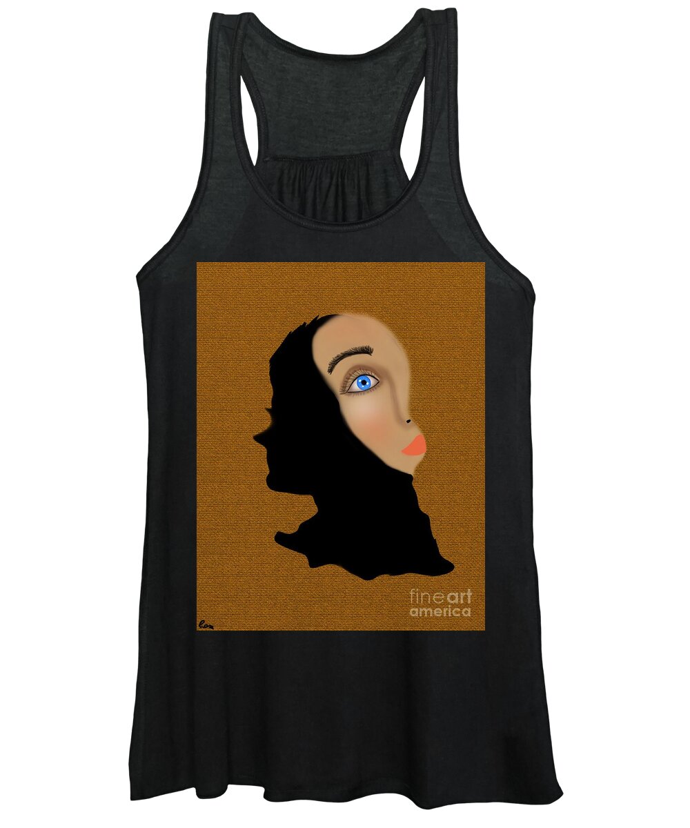 Two Faces Women's Tank Top featuring the digital art Two faces of a woman by Elaine Hayward