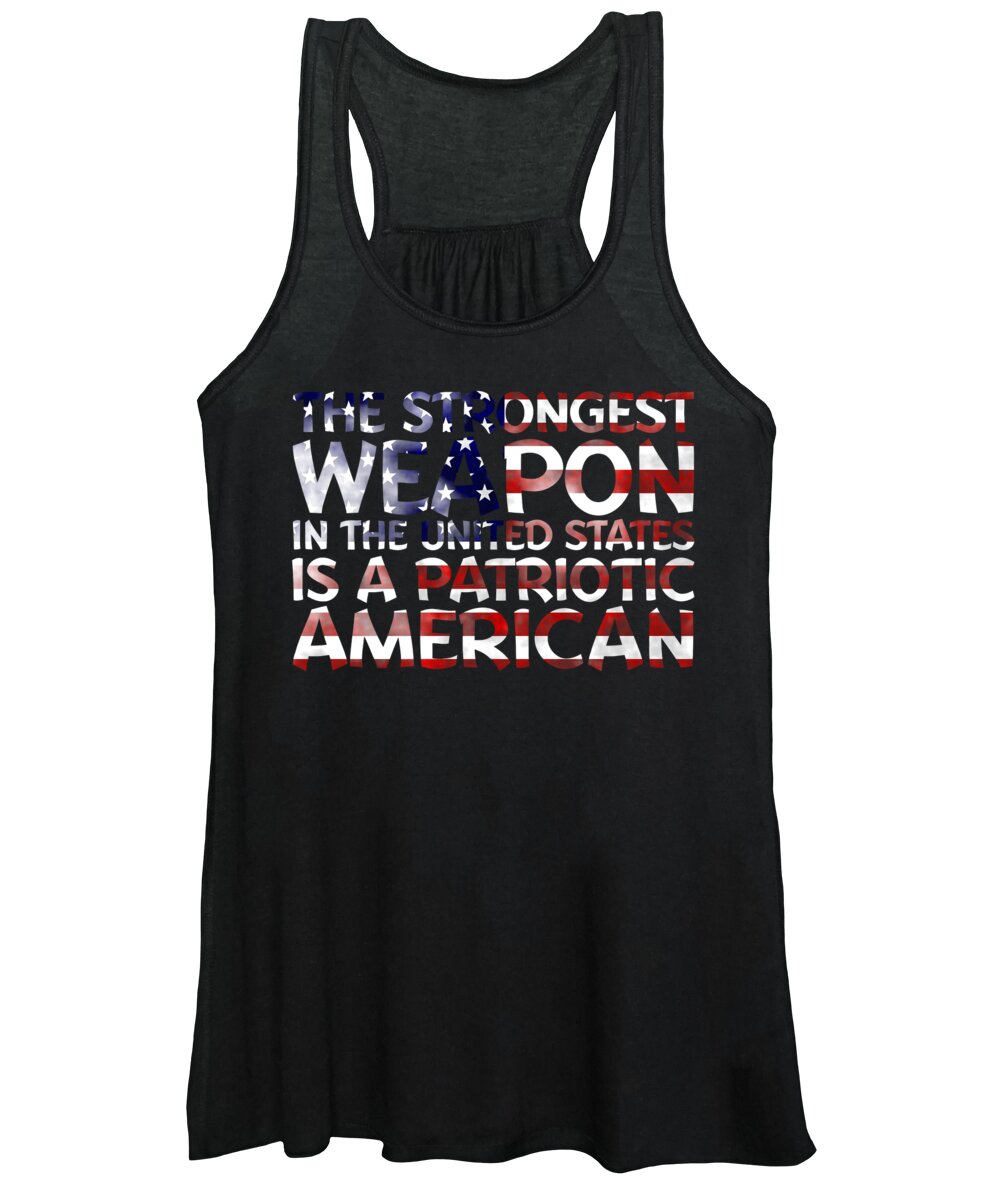 Military Women's Tank Top featuring the digital art United States Patriotic American by Jacob Zelazny