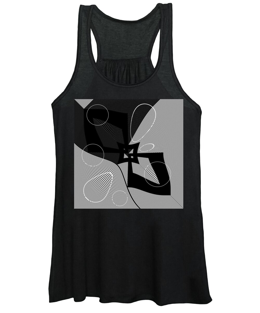 Black Women's Tank Top featuring the digital art Unknown Thoughts by Designs By L
