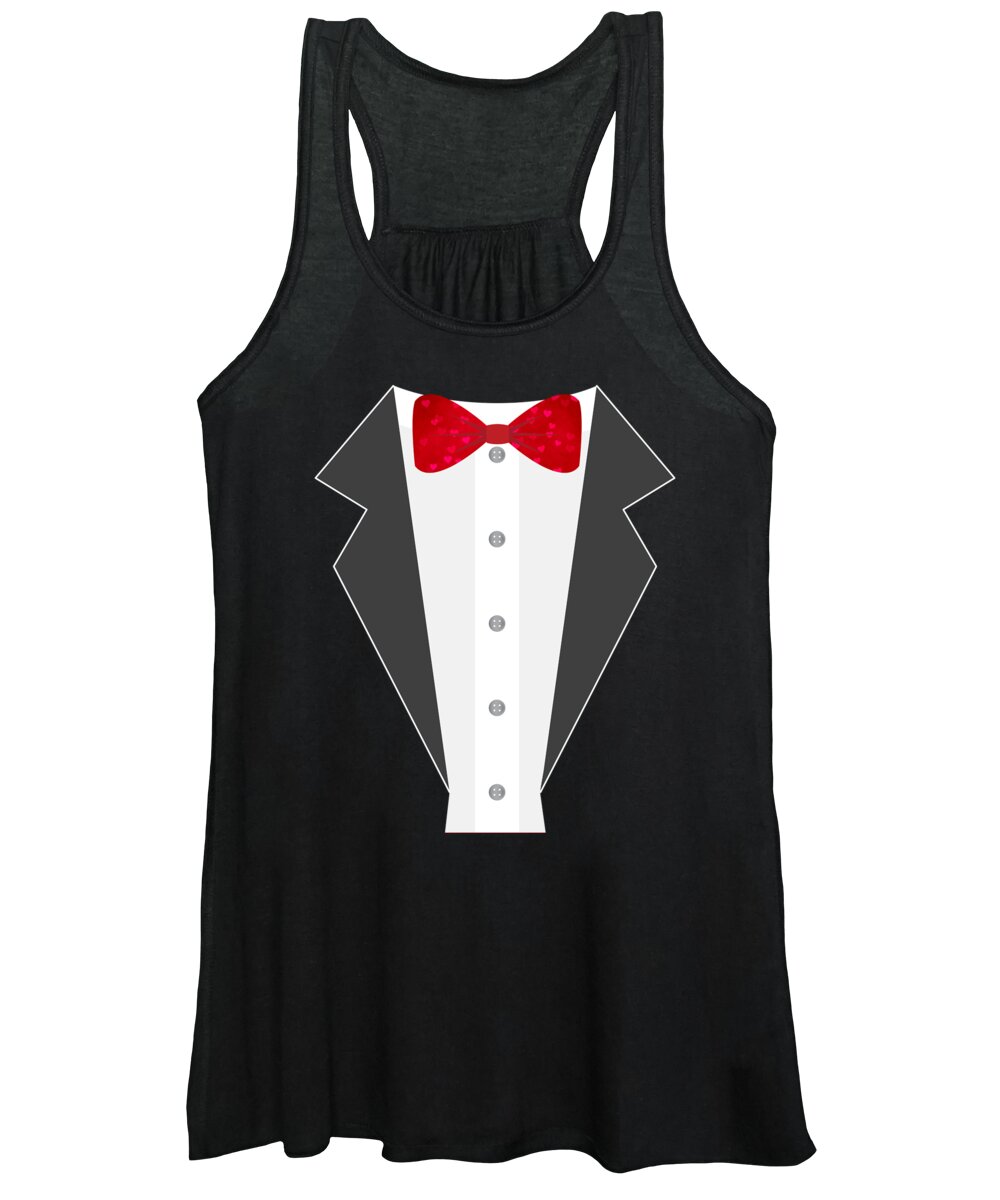 Cool Women's Tank Top featuring the digital art Valentines Day Heart Bow Tie Tuxedo Costume by Flippin Sweet Gear