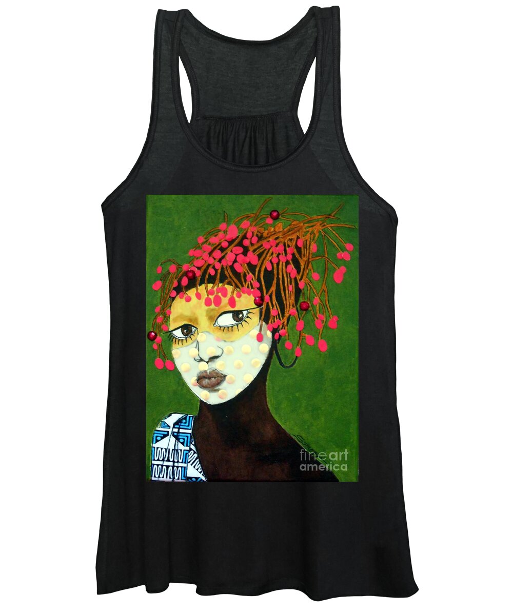 Suri Tribe Women's Tank Top featuring the painting Valley Girl by Jayne Somogy