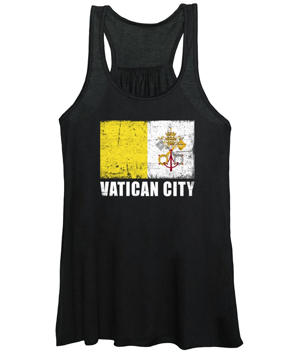 Vatican City Women's Tank Top featuring the digital art Vatican City Flag Grunge Country Flag Vatican City by Manuel Schmucker
