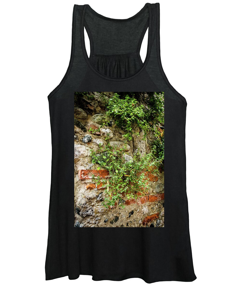 Italy Women's Tank Top featuring the photograph Vine covered stone wall by Craig A Walker