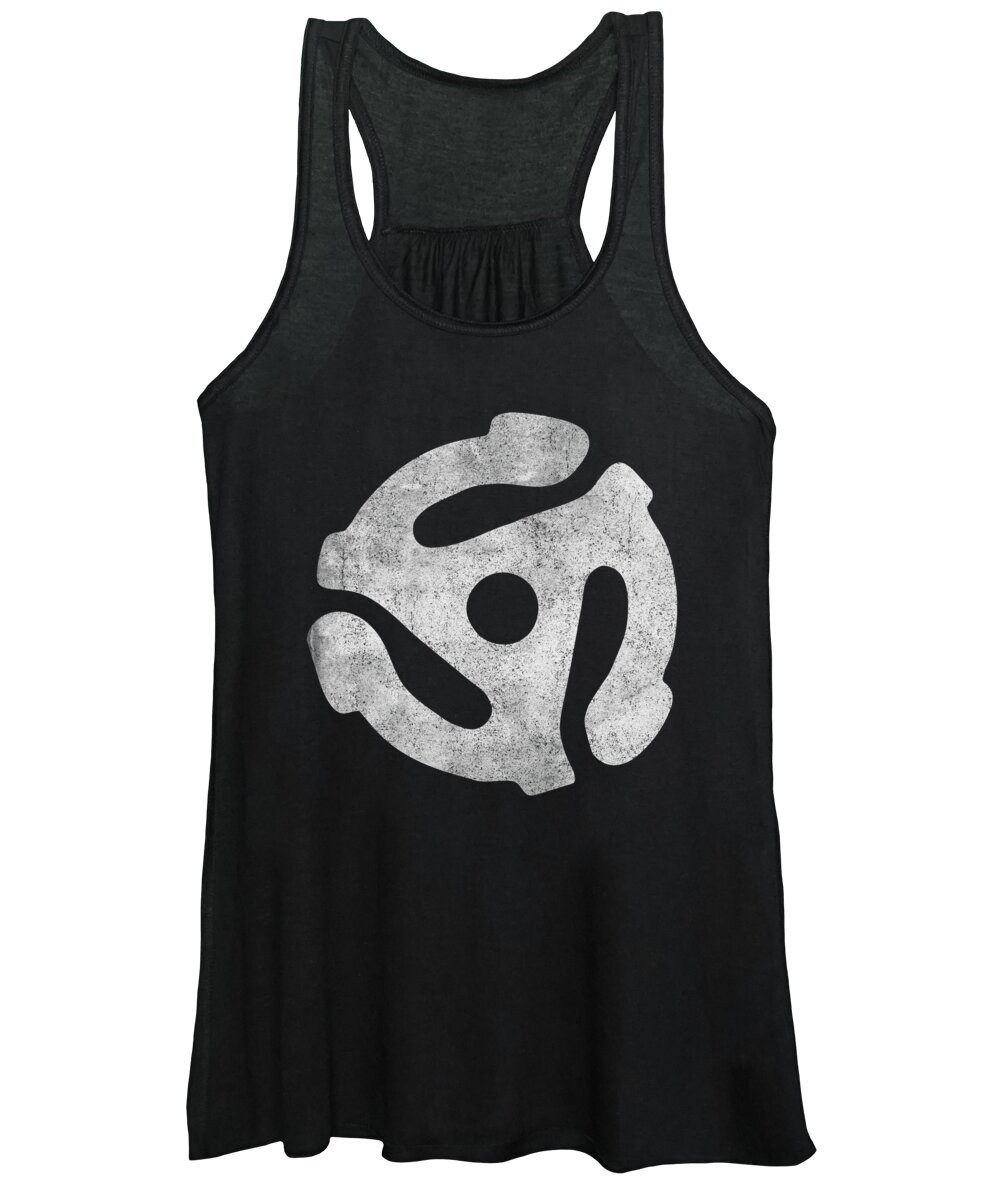 Cool Women's Tank Top featuring the digital art Vintage 45 Rpm Record Adapter by Flippin Sweet Gear