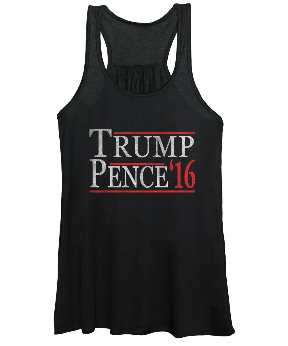 Cool Women's Tank Top featuring the digital art Vintage Donald Trump Mike Pence by Flippin Sweet Gear