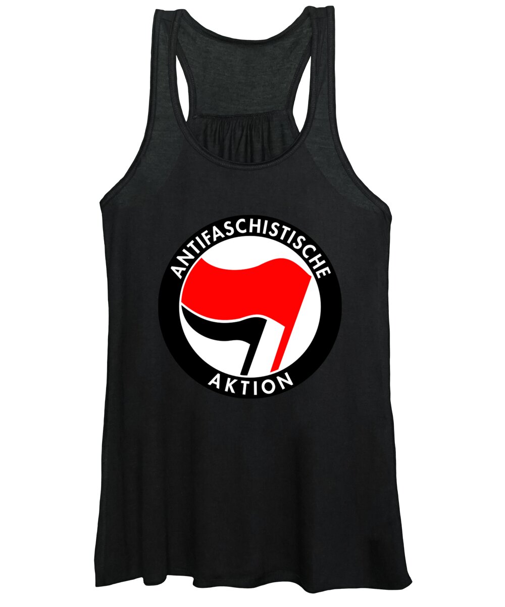 Cool Women's Tank Top featuring the digital art Vintage Germany Antifaschistische Aktion Anti-Fascist by Flippin Sweet Gear