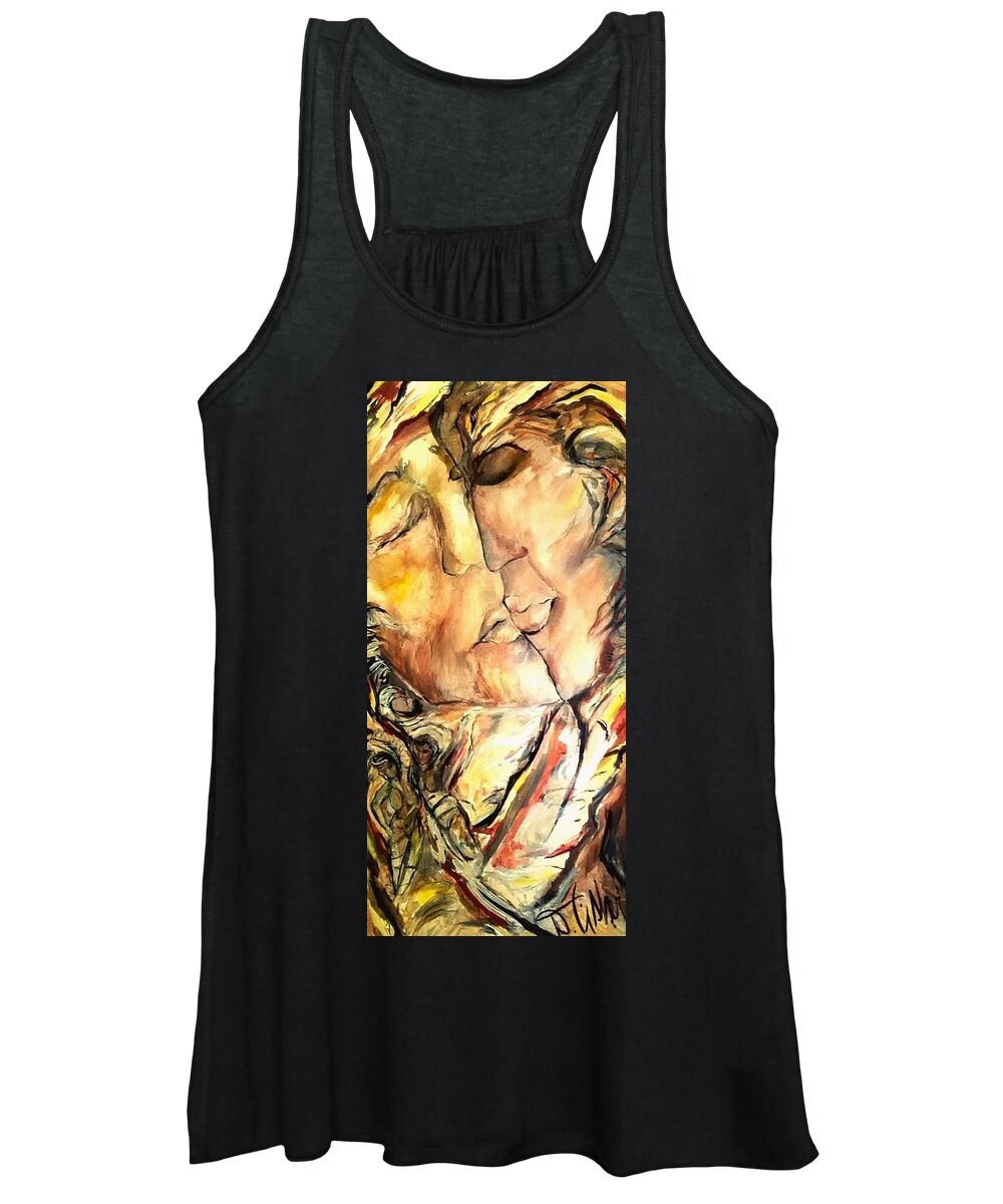 Figure Women's Tank Top featuring the painting We all have wings by Dawn Caravetta Fisher