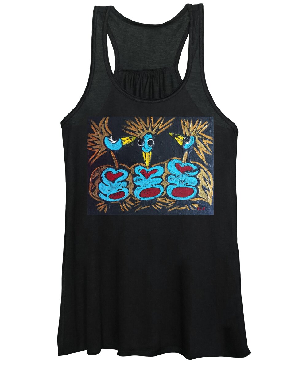 Birds Women's Tank Top featuring the painting Winged Narrative 2 by Cleaster Cotton