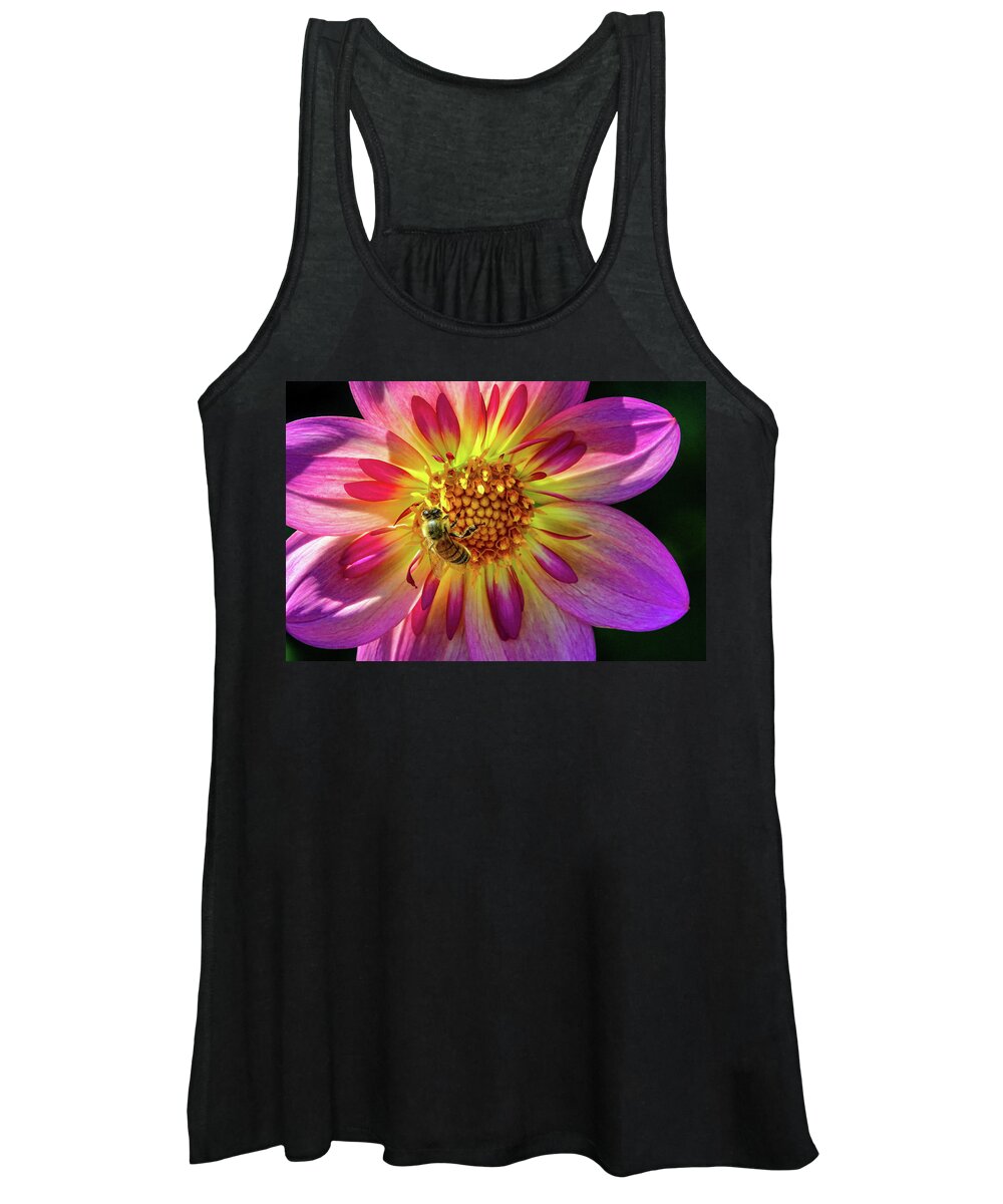 Bellevue Botanical Garden Women's Tank Top featuring the photograph Worker Bee by Larey McDaniel