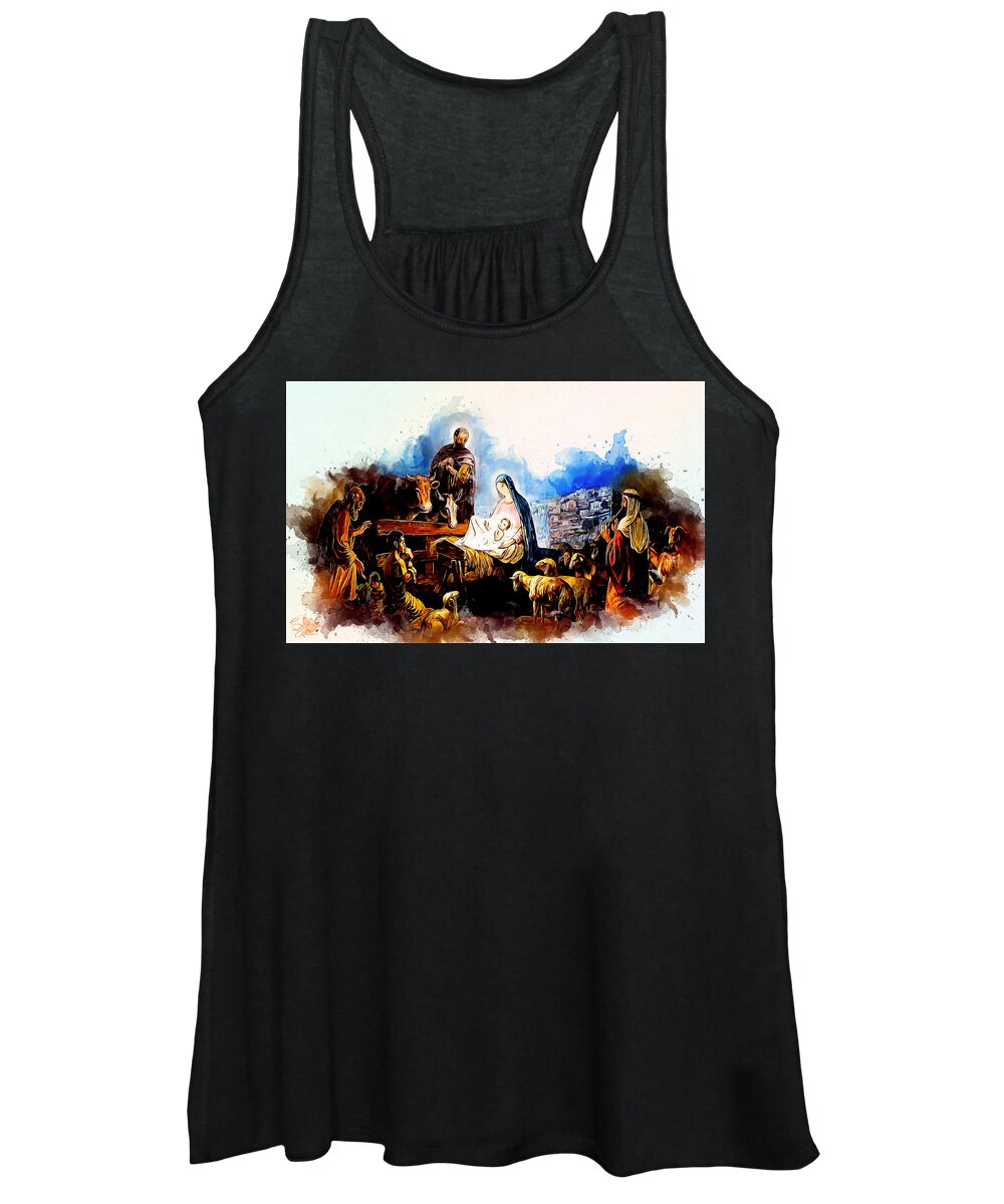 God Women's Tank Top featuring the painting Worship by Charlie Roman