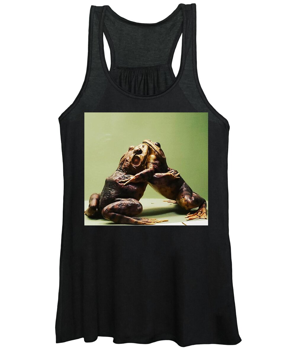 Hug Women's Tank Top featuring the photograph Wrestling Hugging Frogs by Vicki Noble