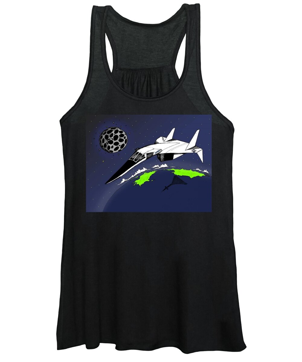 Xb-70 Women's Tank Top featuring the drawing Xb-70 by Michael Hopkins