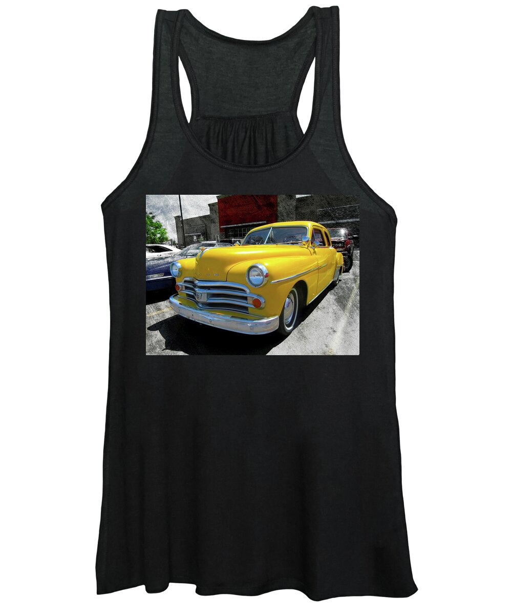 Dodge Women's Tank Top featuring the photograph Yellow 1950 Dodge Coronet Coupe by DK Digital