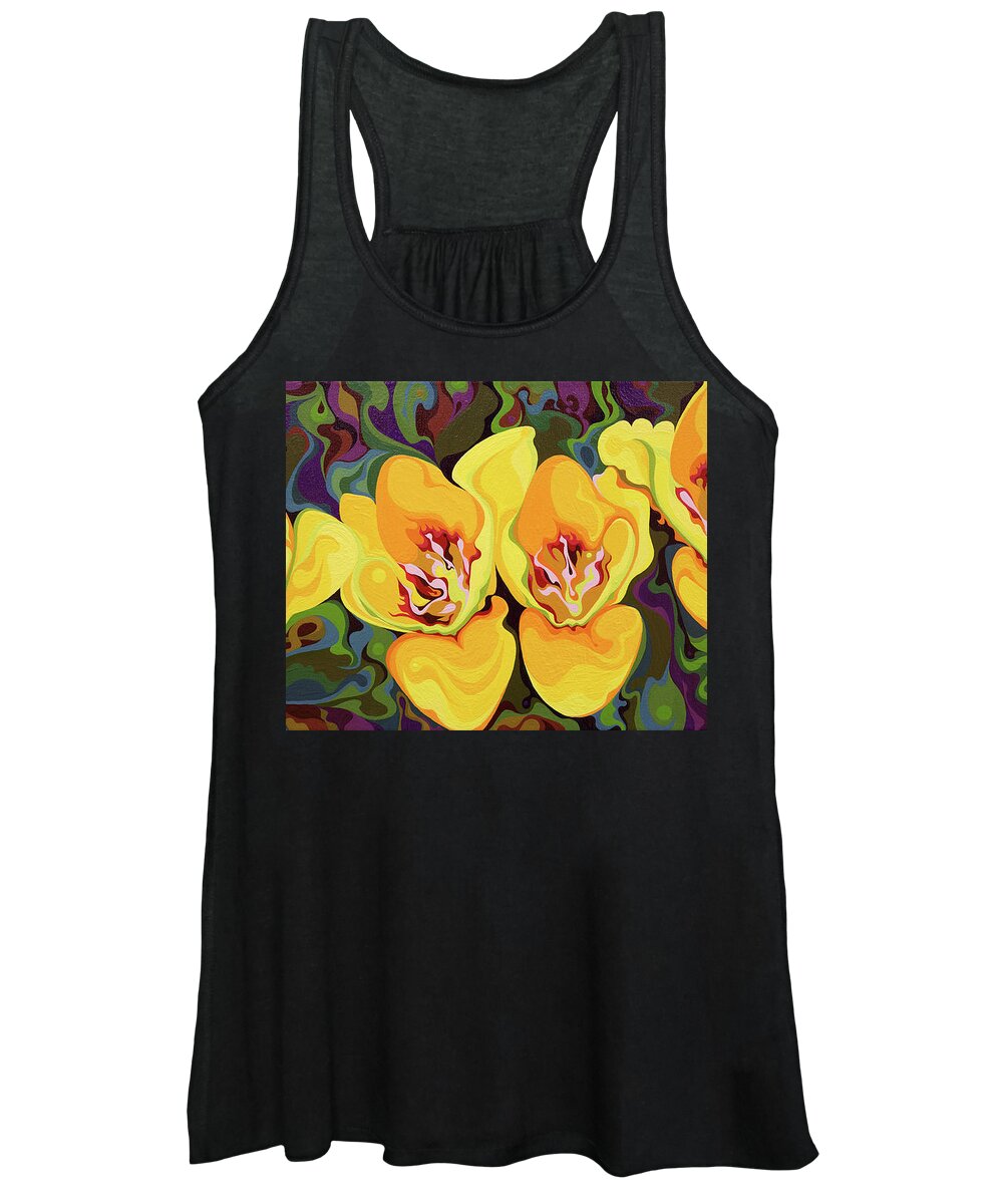 Yellow Women's Tank Top featuring the painting Yellow Surprise by Amy Ferrari