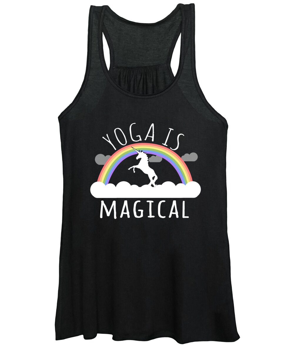 Funny Women's Tank Top featuring the digital art Yoga Is Magical by Flippin Sweet Gear