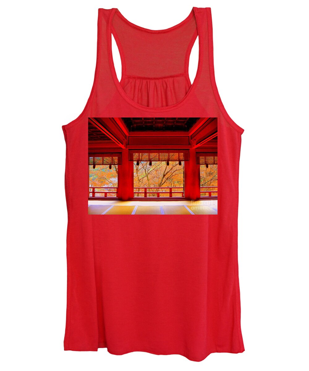 Red Women's Tank Top featuring the photograph Japan red #2 by Kumiko Mayer