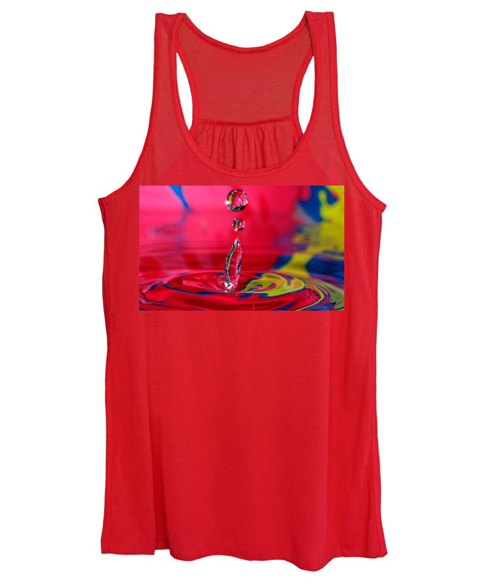 Abstract Women's Tank Top featuring the photograph Colorful Water Drop #2 by Peter Lakomy