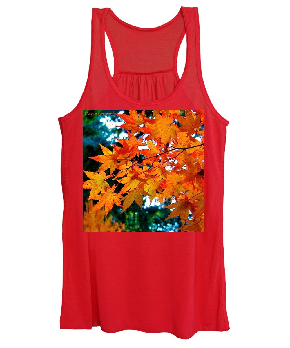Orange Maple Leaves Women's Tank Top featuring the photograph Orange Maple Leaves #1 by Anna Porter