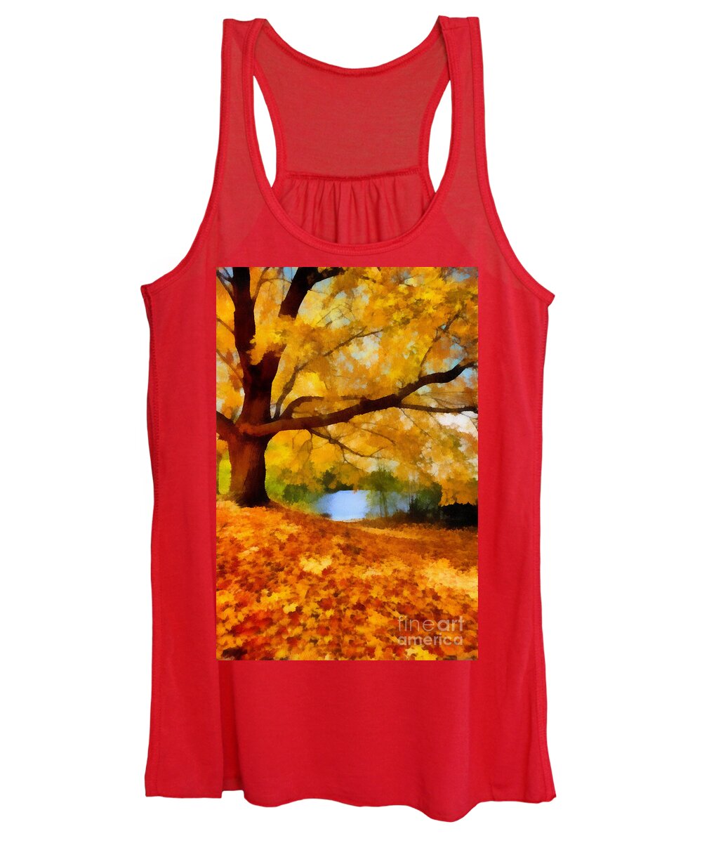 Autumn Women's Tank Top featuring the digital art A Blanket of Fall Colors #5 by Amy Cicconi