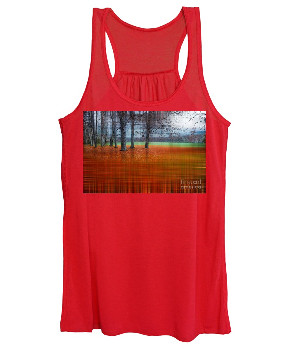 Abstract Women's Tank Top featuring the photograph abstract atumn II by Hannes Cmarits