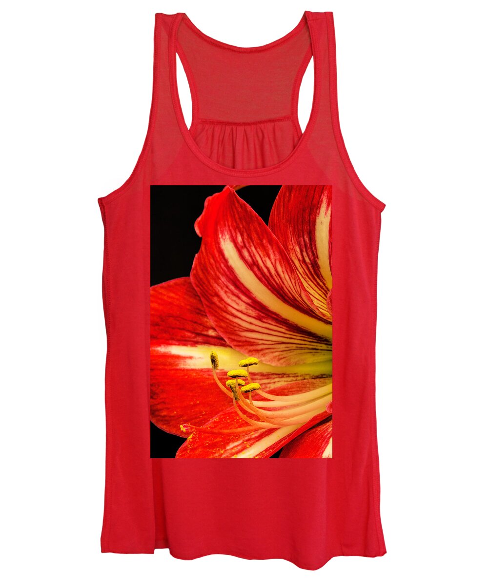 Art Prints Women's Tank Top featuring the photograph Amaryllis Pollen by Dave Bosse