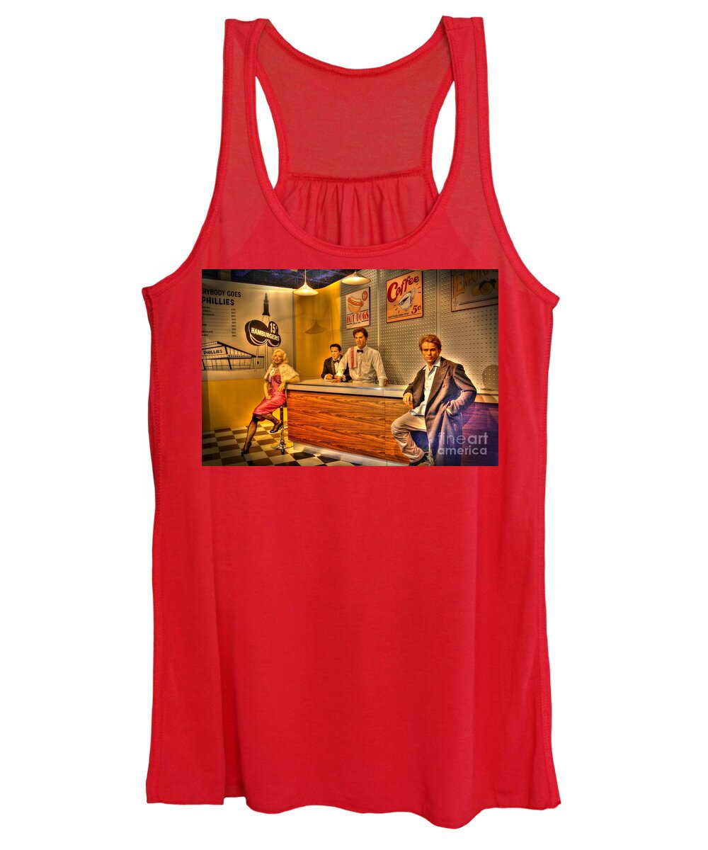 Diner Women's Tank Top featuring the digital art American Cinema Icons - 5 and Diner by Dan Stone