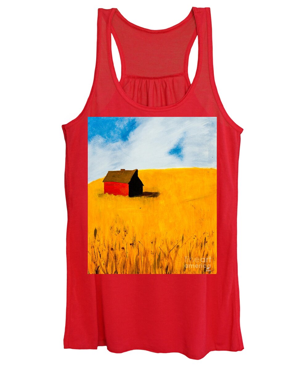 Barn Women's Tank Top featuring the painting Barn by Stefanie Forck