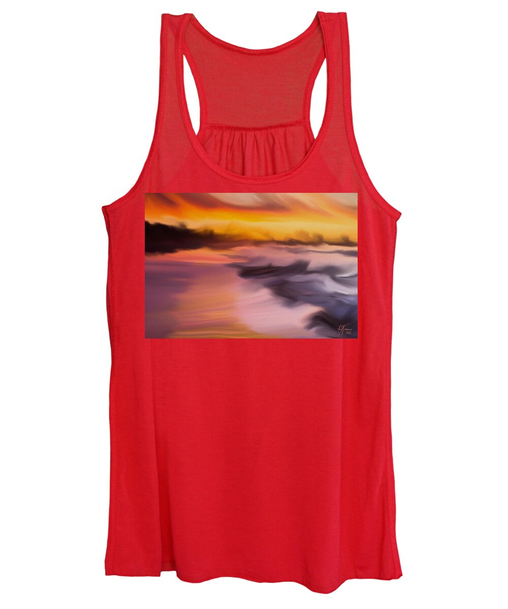 Landscape Women's Tank Top featuring the digital art Bay Of Dreams by Vincent Franco
