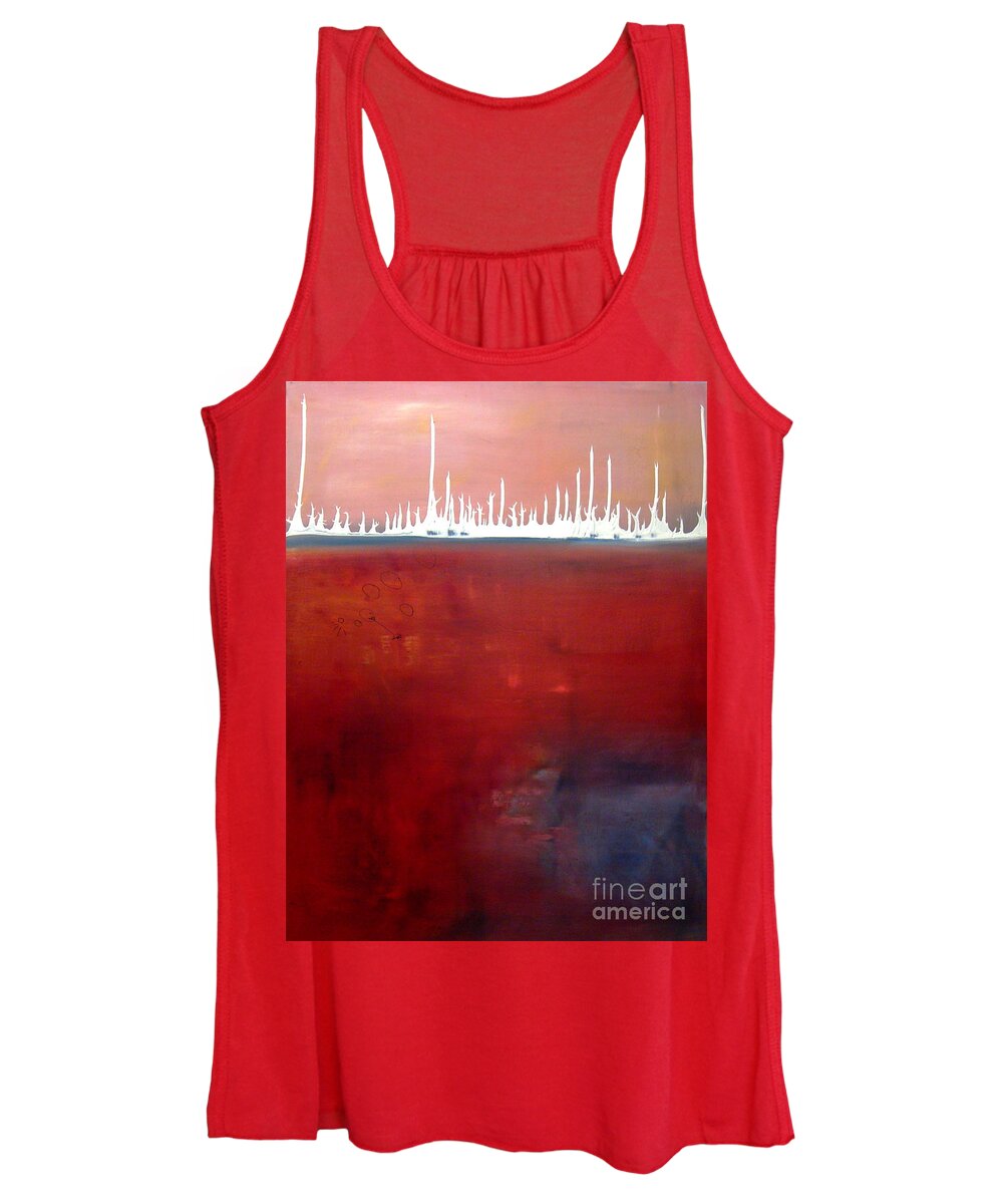 Abstract Women's Tank Top featuring the painting Below by Jeff Barrett