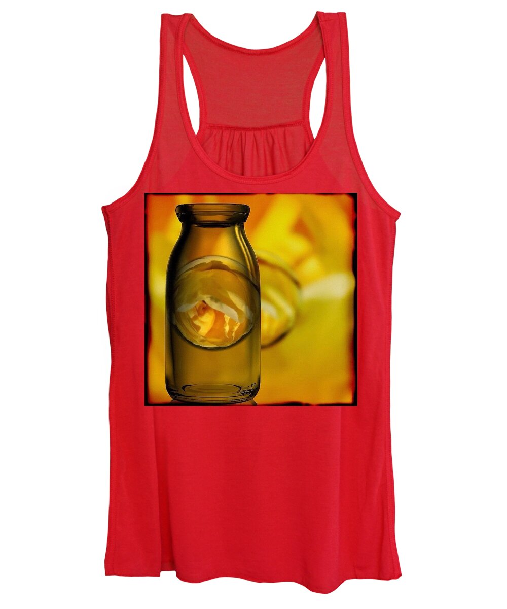 Yellow Women's Tank Top featuring the photograph Bottled Yellow Rose Marble by Anna Porter