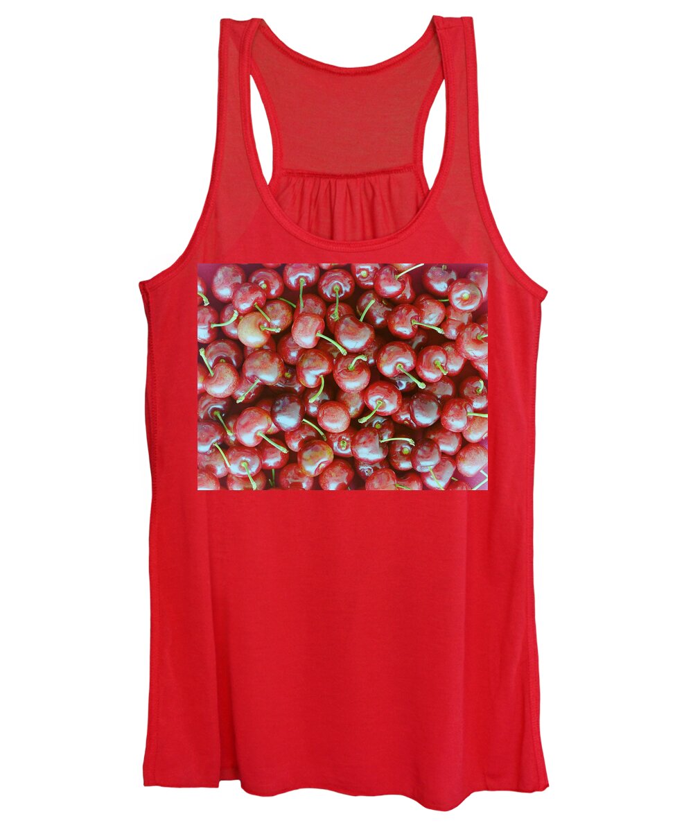 Cherries Women's Tank Top featuring the photograph Cherries by Romulo Yanes