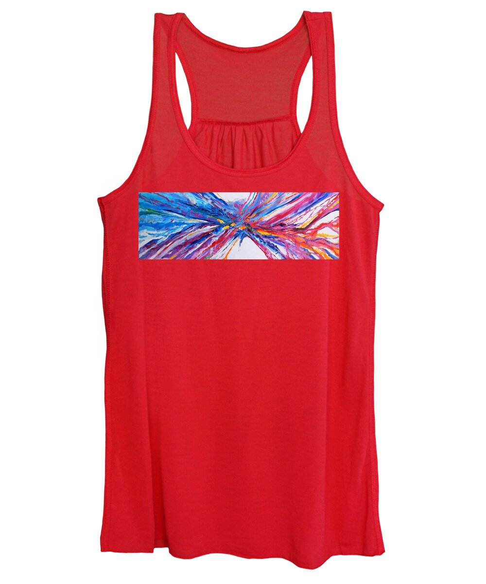 Crux Women's Tank Top featuring the painting Crux by Priscilla Batzell Expressionist Art Studio Gallery