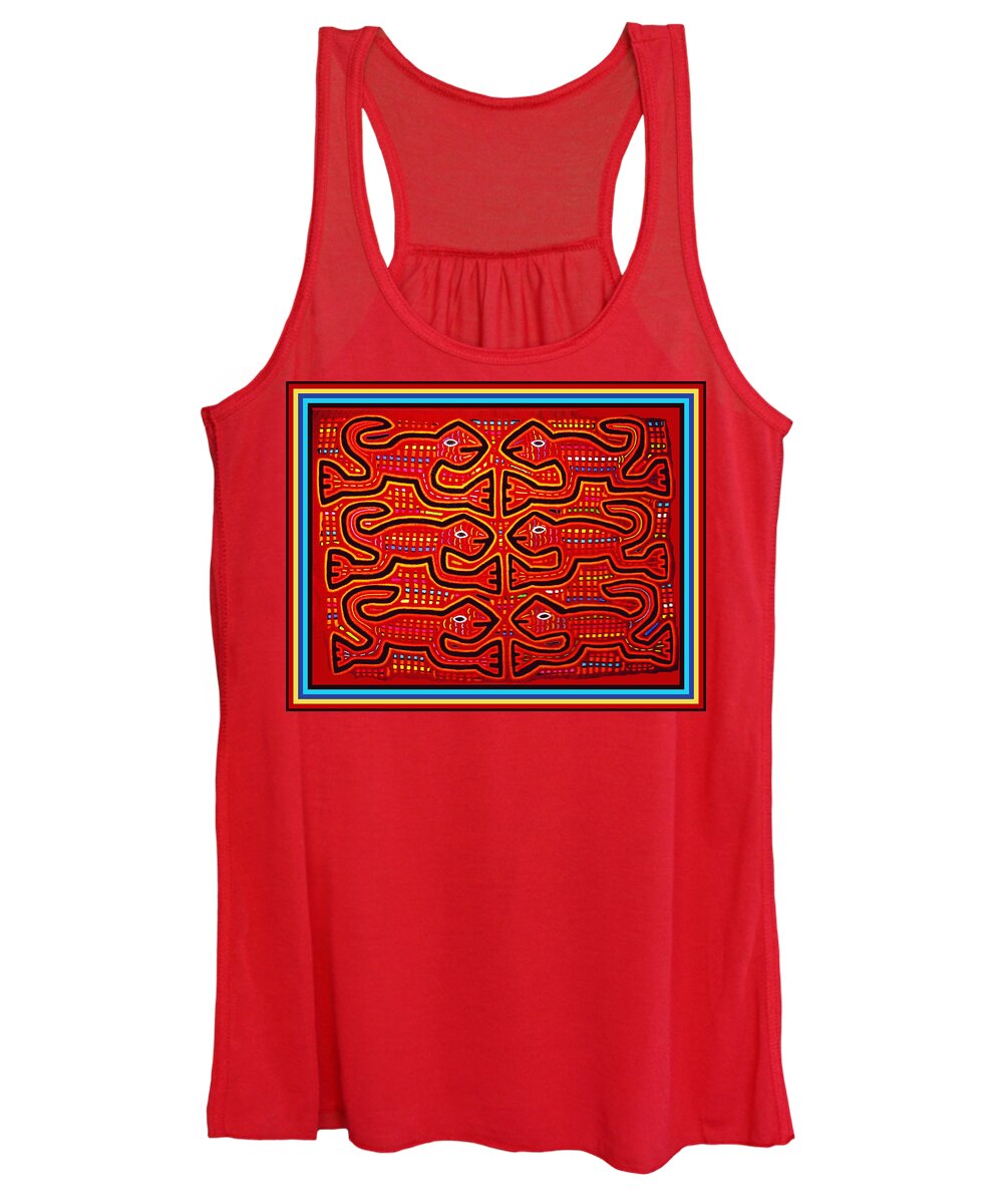 Geckos Women's Tank Top featuring the digital art Dancing Geckos by Vagabond Folk Art - Virginia Vivier