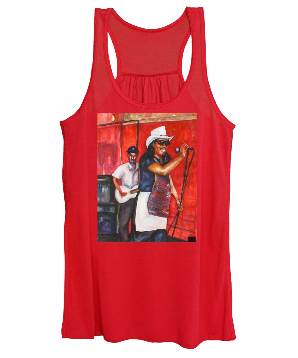 Watercolor Women's Tank Top featuring the painting David and Buck by Beverly Boulet
