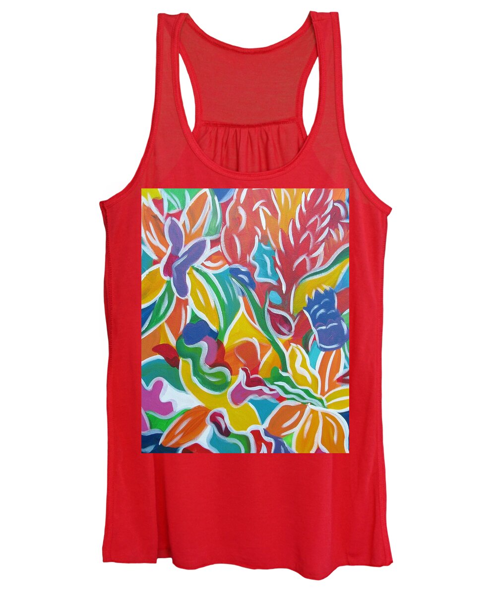 Flowers Women's Tank Top featuring the painting Flowers in Costa Rica by Kelly Simpson Hagen